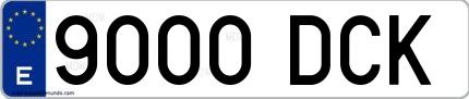 Ejemplo de matrícula española 9000 DCK