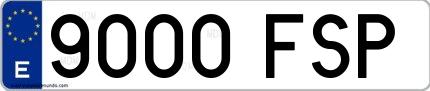 Ejemplo de matrícula española 9000 FSP