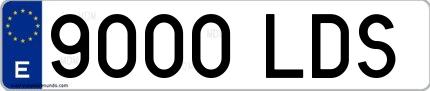 Ejemplo de matrícula española 9000 LDS