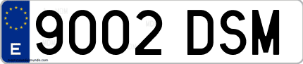 Ejemplo de matrícula de coche ordinaria 9002 DSM