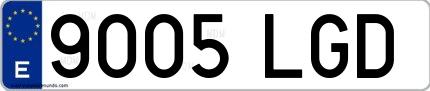 Ejemplo de matrícula española 9005 LGD