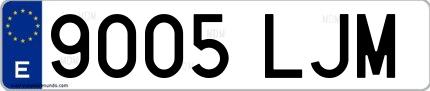 Ejemplo de matrícula española 9005 LJM