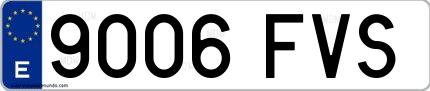 Ejemplo de matrícula española 9006 FVS