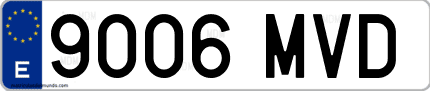 Ejemplo de matrícula de coche ordinaria 9006 MVD