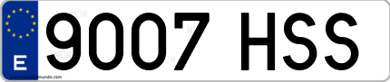 Ejemplo de matrícula de coche ordinaria 9007 HSS