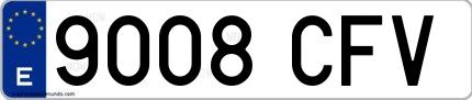Ejemplo de matrícula española 9008 CFV