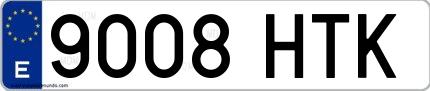 Ejemplo de matrícula española 9008 HTK