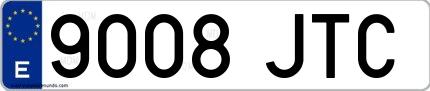Ejemplo de matrícula española 9008 JTC