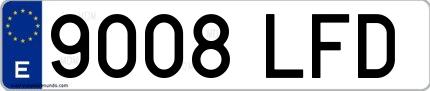 Ejemplo de matrícula española 9008 LFD