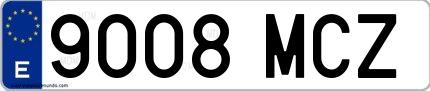 Ejemplo de matrícula española 9008 MCZ