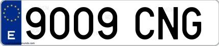 Ejemplo de matrícula española 9009 CNG