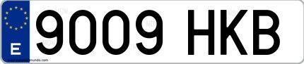 Ejemplo de matrícula española 9009 HKB