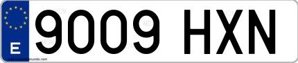 Ejemplo de matrícula española 9009 HXN