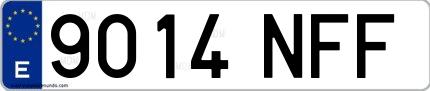 Ejemplo de matrícula española 9014 NFF