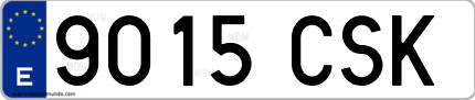 Ejemplo de matrícula de coche ordinaria 9015 CSK