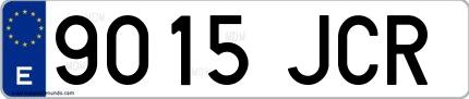 Ejemplo de matrícula española 9015 JCR