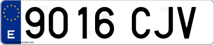 Ejemplo de matrícula de coche ordinaria 9016 CJV