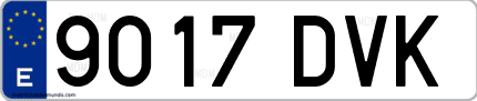 Ejemplo de matrícula de coche ordinaria 9017 DVK