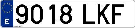 Ejemplo de matrícula española 9018 LKF