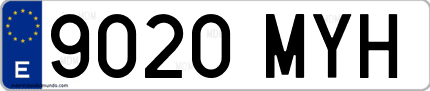 Ejemplo de matrícula de coche ordinaria 9020 MYH
