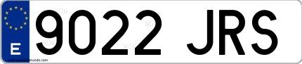 Ejemplo de matrícula española 9022 JRS