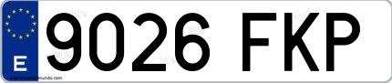 Ejemplo de matrícula española 9026 FKP
