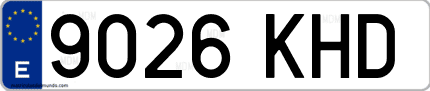 Ejemplo de matrícula de coche ordinaria 9026 KHD