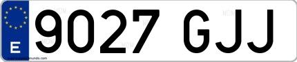 Ejemplo de matrícula española 9027 GJJ