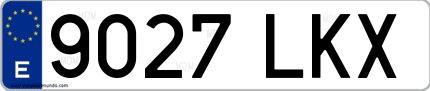 Ejemplo de matrícula española 9027 LKX