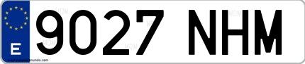 Ejemplo de matrícula española 9027 NHM