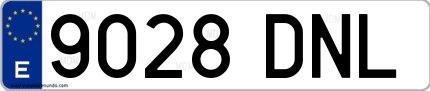 Ejemplo de matrícula española 9028 DNL
