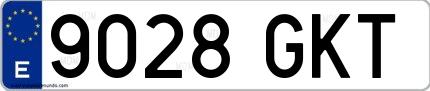 Ejemplo de matrícula española 9028 GKT