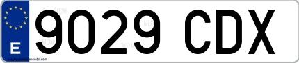 Ejemplo de matrícula española 9029 CDX