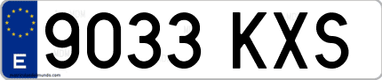 Ejemplo de matrícula de coche ordinaria 9033 KXS