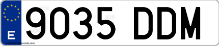 Ejemplo de matrícula de coche ordinaria 9035 DDM
