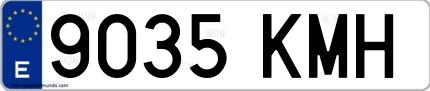 Ejemplo de matrícula española 9035 KMH