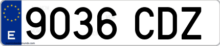 Ejemplo de matrícula de coche ordinaria 9036 CDZ