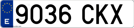 Ejemplo de matrícula de coche ordinaria 9036 CKX