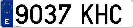 Ejemplo de matrícula española 9037 KHC