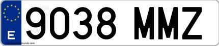Ejemplo de matrícula española 9038 MMZ
