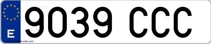 Ejemplo de matrícula española 9039 CCC