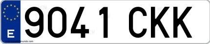 Ejemplo de matrícula española 9041 CKK