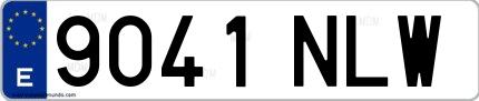 Ejemplo de matrícula española 9041 NLW