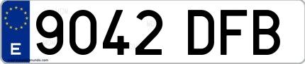 Ejemplo de matrícula española 9042 DFB