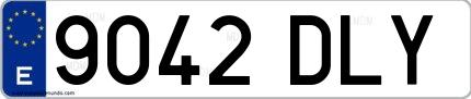 Ejemplo de matrícula española 9042 DLY