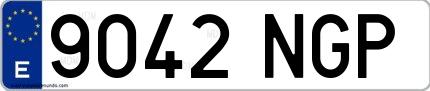 Ejemplo de matrícula española 9042 NGP