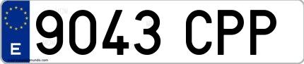 Ejemplo de matrícula española 9043 CPP