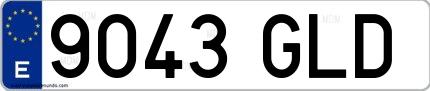 Ejemplo de matrícula española 9043 GLD
