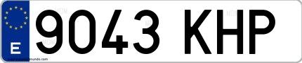 Ejemplo de matrícula española 9043 KHP