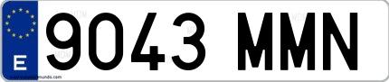 Ejemplo de matrícula española 9043 MMN